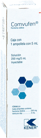 FENITOINA COMVUFEN SOL. INY. C/1 AMP. 5 ML. 250 MG.