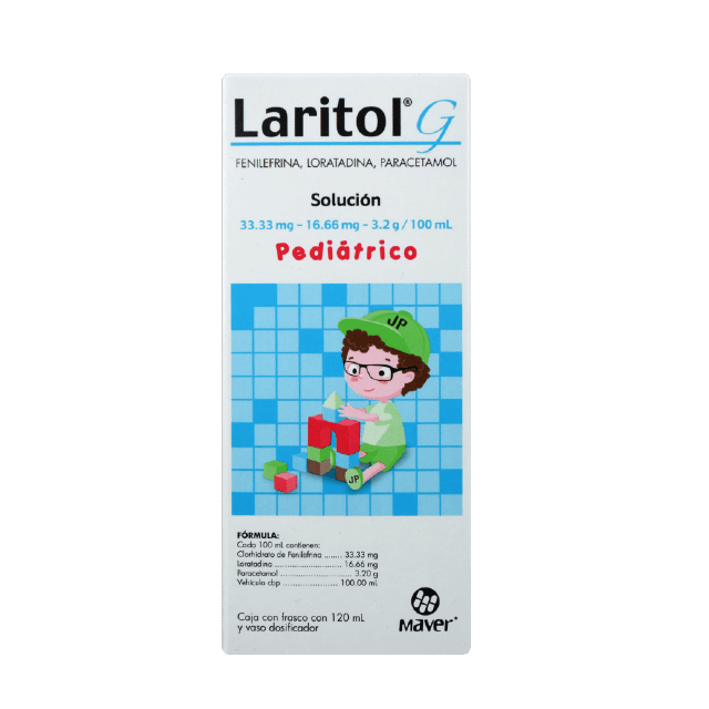 LARITOL-G SOL. PEDTCO. FCO. 120 ML. 33.33MG-16.66MG-3.2G/100 ML