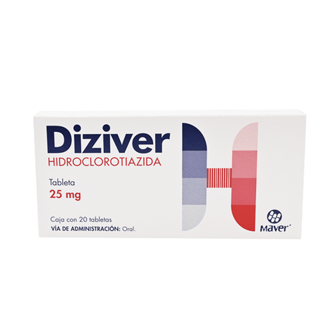 HIDROCLOROTIAZIDA DIZIVER C/20 TAB. 25 MG.