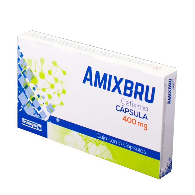 AMIXBRU CEFIXIMA C/6 CAPS. 400 MG.