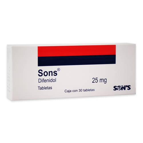 DIFENIDOL SONS C/30 TAB. 25 MG.