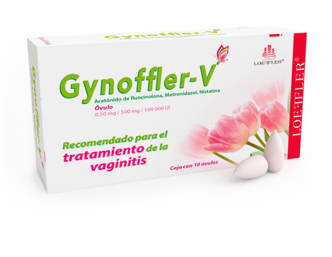 FLUCINOLONA/METRONIDAZOL/NISTATINA GYNOFFLER V C/10 OVULOS 0.5MG/500MG/100,000U.