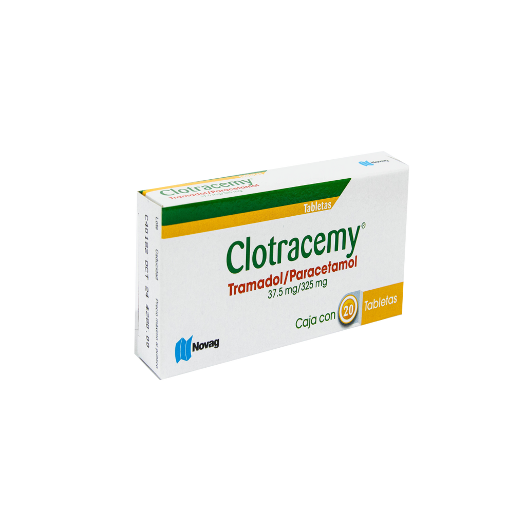 TRAMADOL/PARACETAMOL CLOTRACEMY 37.5 MG / 325 MG C/20 TAB