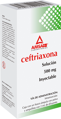 CEFTRIAXONA (AMSA) I.M. SOL. INY. C/1 FRASCO. AMP. 500 MG.