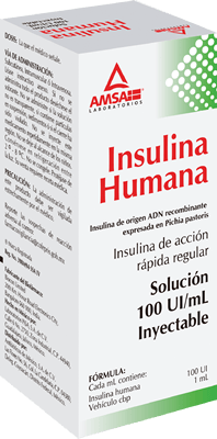 INSULINA HUMANA RPDA/REG. SOL. INY. C/1 FRASCO. AMP. 10 ML. 100 UI.