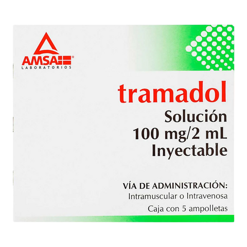 TRAMADOL (AMSA) SOL. INY. C/5 AMP. 100 MG/2 ML.