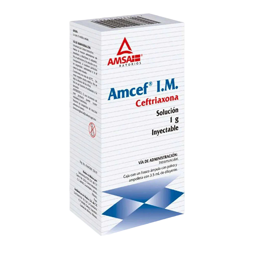 CEFTRIAXONA AMCEF I.M. SOL. INY. C/1 FRASCO. AMP.   1GR