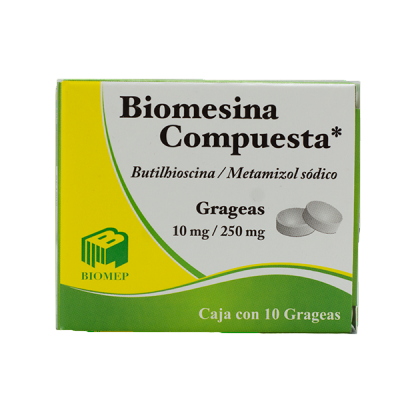 BUTILHIOSCINA/METAMIZOL BIOMESINA COMPUESTA C/10 GRAG. 10/250 MG.