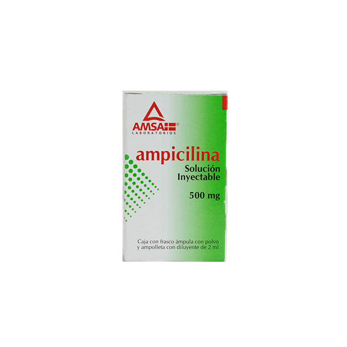 AMPICILINA (AMSA) SOL. INY. C/1 FRASCO. AMP. 500 MG.