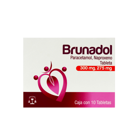 NAPROXENO/PARACETAMOL BRUNADOL C/10 TAB. 275/300 MG.