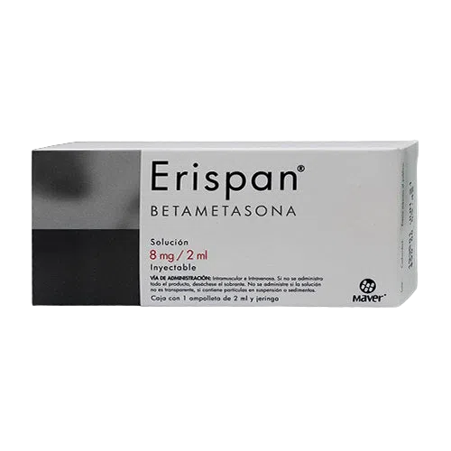 BETAMETASONA ERISPAN SOL. INY. C/1 AMP JGA. 8 MG/2 ML.