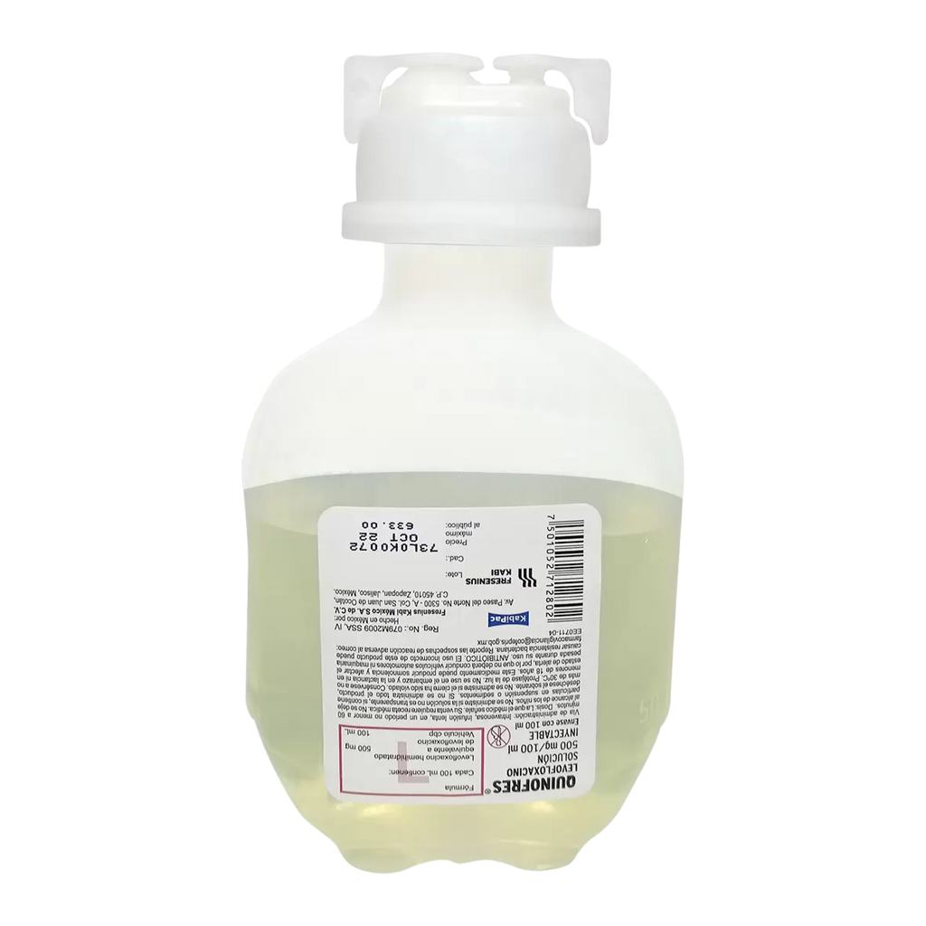 LEVOFLOXACINO QUINOFRES SOL. INY. C/1 FRASCO. 100 ML. 500 MG.