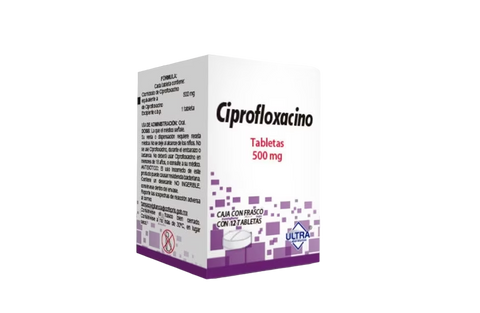 CIPROFLOXACINO (ULTRA) C/12 TAB. 500 MG.