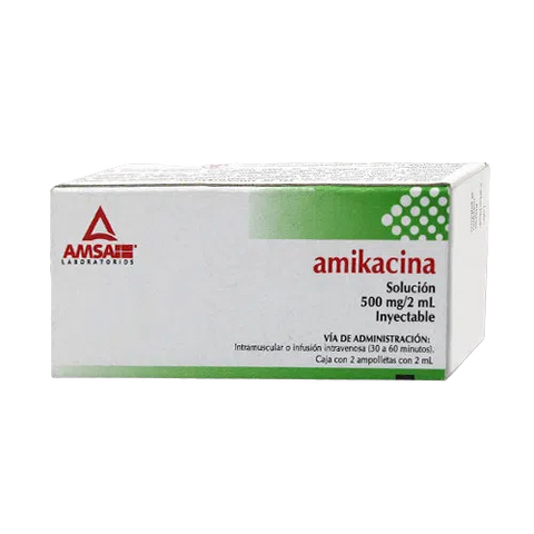 AMIKACINA AMSA SOL. INY. C/2 AMP. 2 ML. 500 MG.