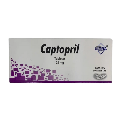 CAPTOPRIL (ULTRA) C/30 TAB. 25 MG.