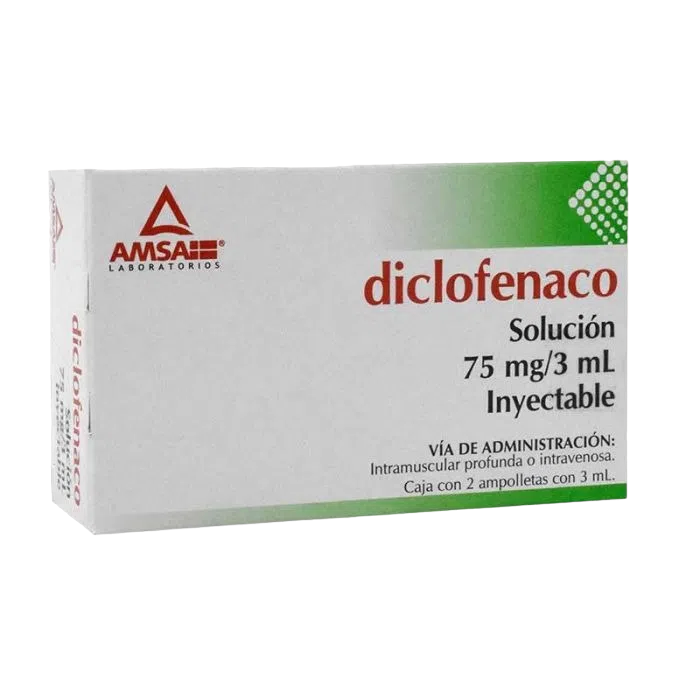 DICLOFENACO (AMSA) SOL. INY. C/2 AMP. 3 ML. 75 MG.