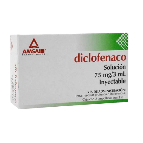 DICLOFENACO (AMSA) SOL. INY. C/2 AMP. 3 ML. 75 MG.