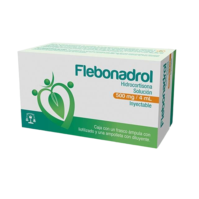 HIDROCORTISONA FLEBONADROL  SOL. INY. C/1 FCO. AMP. 500 MG/4 ML.