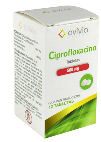 CIPROFLOXACINO (AVIVIA) C/12 TAB. 500 MG.