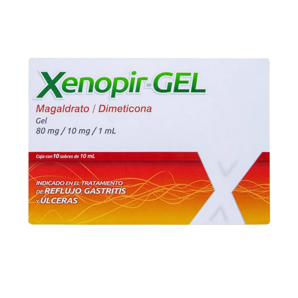 MAGALDRATO/DIMETICONA  XENOPIR GEL C/10 SOBRES 10 ML. 80/10 MG