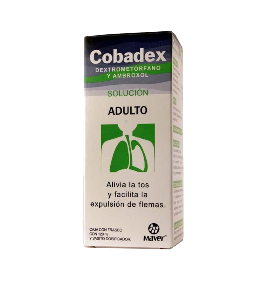 AMBROXOL/DEXTROMETORFANO COBADEX SOLUCION ADULTO 120 ML. 225/225 MG.