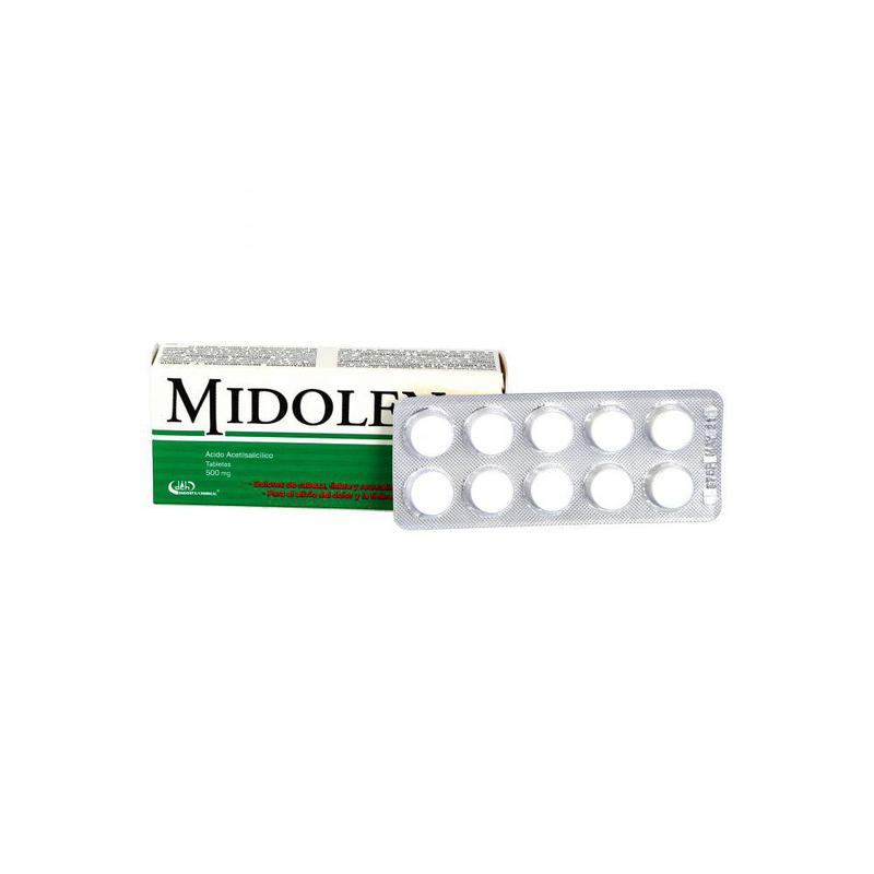 ACIDO ACETILSALICILICO MIDOLEN ADULTO C/20 TAB. 500 MG.