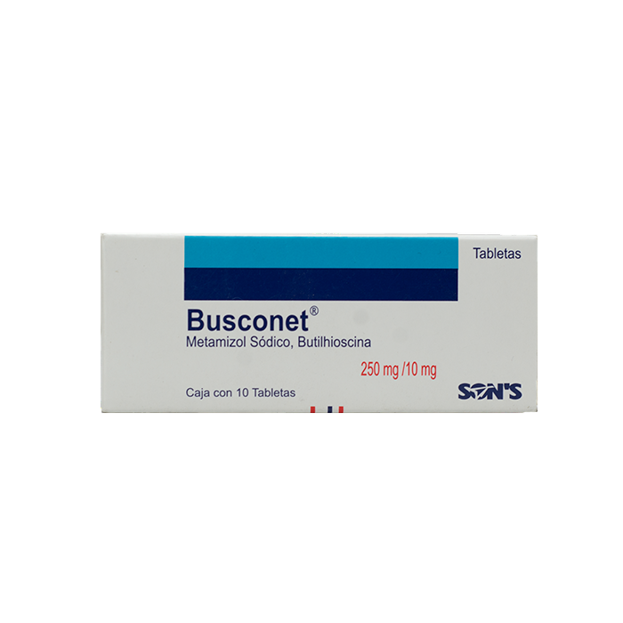 BUTILHIOSCINA/METAMIZOL BUSCONET C/10 TAB. 10/250 MG.