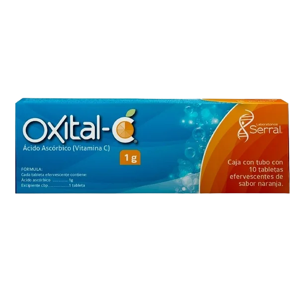 ACIDO ASCORBICO OXITAL C C/10 TAB. EFERVS. SABOR NARANJA 1 G.