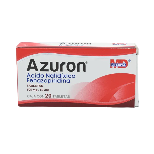 ACIDO NALIDIXICO/FENAZOPIRIDINA AZURON C/20 TAB 500/50 MG.