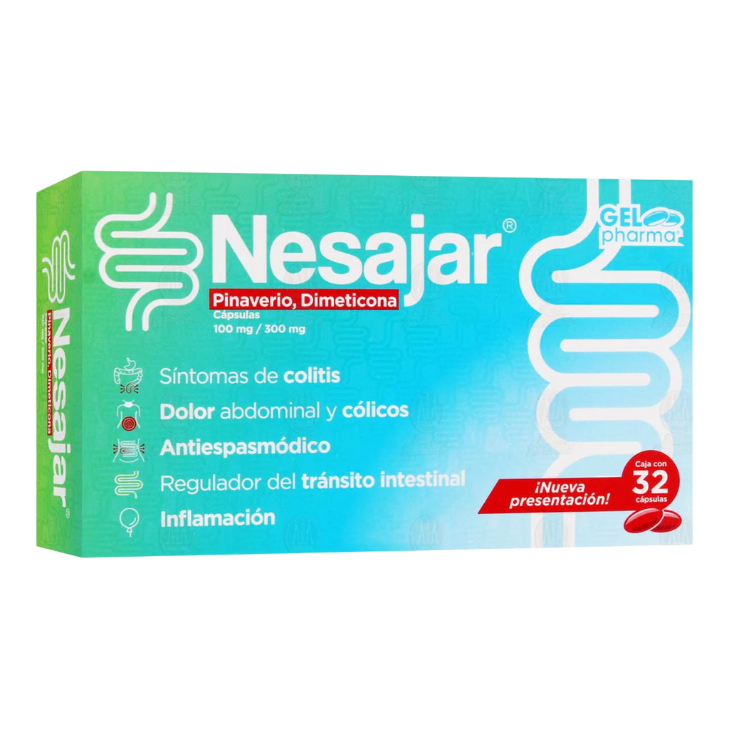 PINAVERIO/ DIMETICONA NESAJAR 100MG/300MG CAJA C/32 CAP