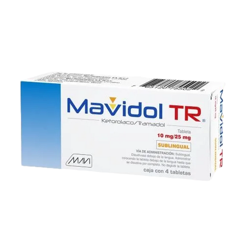 KETOROLACO/TRAMADOL MAVIDOL TR C/4 TAB. SUBLINGUALES 10/25 MG