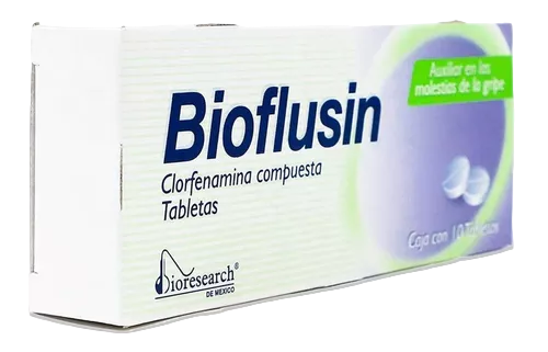 PARACETAMOL/CLORFENAMINA/FENILEFRINA/CAFEINA BIOFLUSIN C/10 TAB. 500/25/5/4 MG.