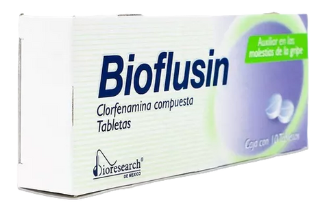 PARACETAMOL/CLORFENAMINA/FENILEFRINA/CAFEINA BIOFLUSIN C/10 TAB. 500/25/5/4 MG.