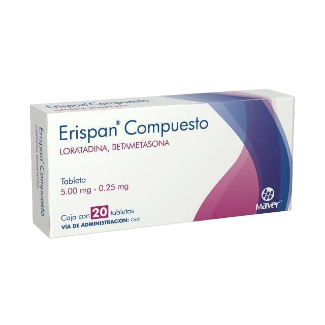 ERISPAN COMPUESTO 5/0.25MG C/20 TAB