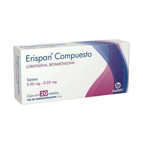 ERISPAN COMPUESTO 5/0.25MG C/20 TAB