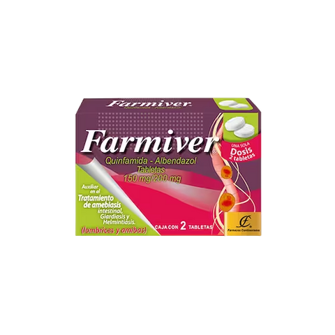 QUINFAMIDA/ALBENDAZOL FARMIVER C/2 TAB. 150/200 MG.