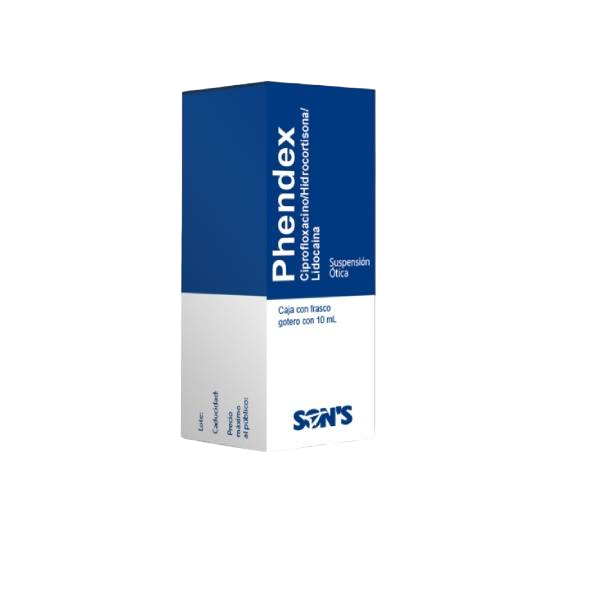 PHENDEX SUSP. OTICA GOTAS 10 ML. 2/10/50 MG.