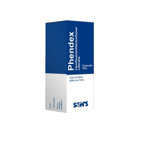 PHENDEX SUSP. OTICA GOTAS 10 ML. 2/10/50 MG.