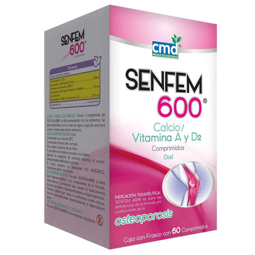 CALCIO/VITAMINA A,D SENFEM 600 C/60 TAB. 600 MG.