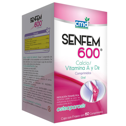 CALCIO/VITAMINA A,D SENFEM 600 C/60 TAB. 600 MG.