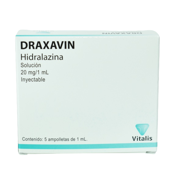 HIDRALAZINA DRAXAVIN 20MG/1ML C/5 AMP