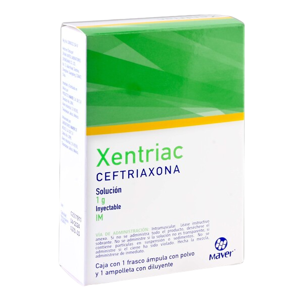 CEFTRIAXONA XENTRIAC 1 GR 1MG I.M