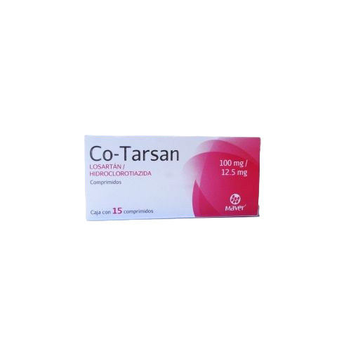 LOSARTAN/HIDROCLOROTIAZINA CO TARSAN C/15 COMPS. 100/12.5 MG.