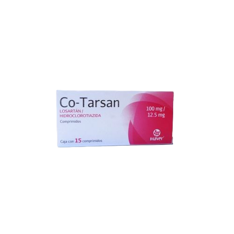 LOSARTAN/HIDROCLOROTIAZINA CO TARSAN C/15 COMPS. 100/12.5 MG.