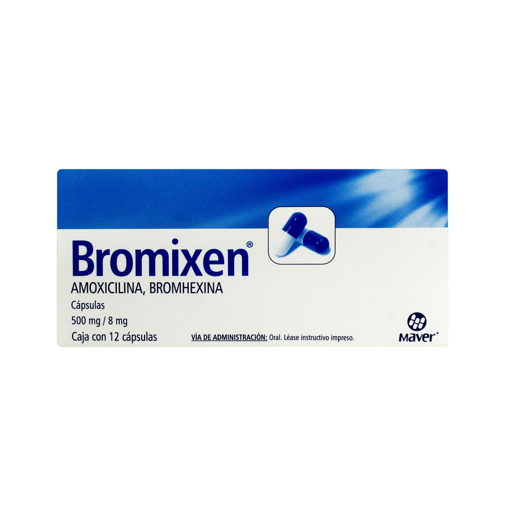 AMOXICILINA/BROMHEXINA BROMIXEN C/12 CAP. 500/8 MG.