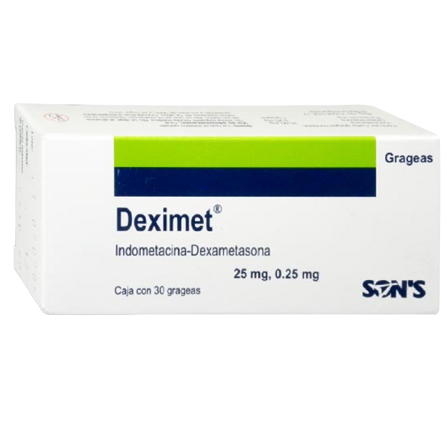 DEXIMET 25MG, 0.25MG CAJA C/30 GRAGEAS