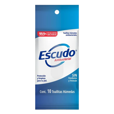 TOALLAS HUMEDAS ANTIBACTERIAL ESCUDO 10 PZ