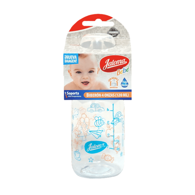 BIBERON CRISTALINO NIÑO C/MAMILA 4 OZ/120 ML.