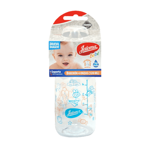 BIBERON CRISTALINO NIÑO C/MAMILA 4 OZ/120 ML.