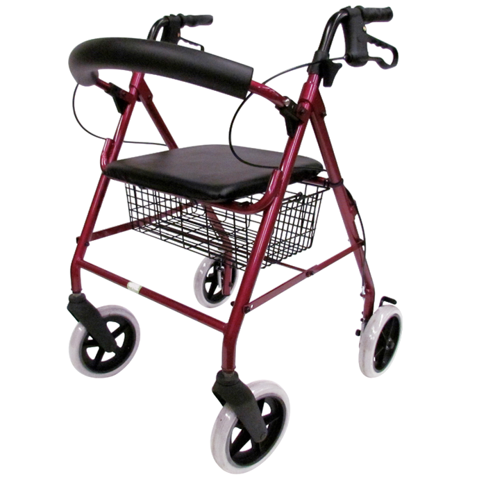 ANDADERA ROLLATOR DE ACERO ROJO 1 PIEZA